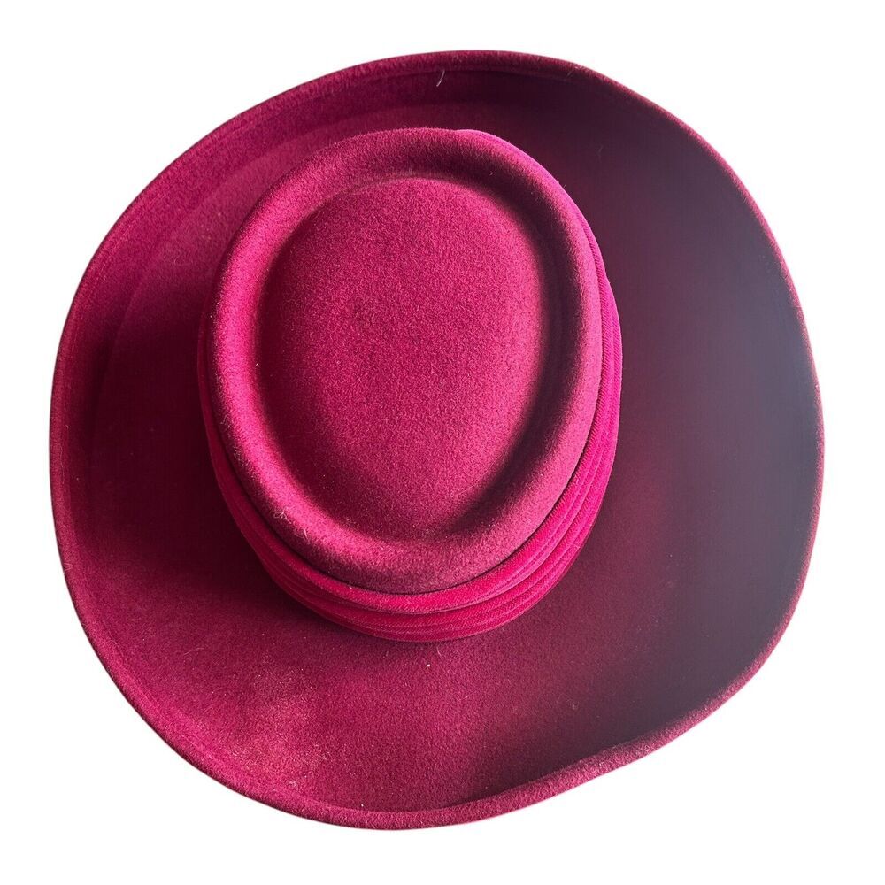 Vintage Whittall & Shon Doeskin 100% Felt Wool Burgundy Bollman Hat Co. USA
